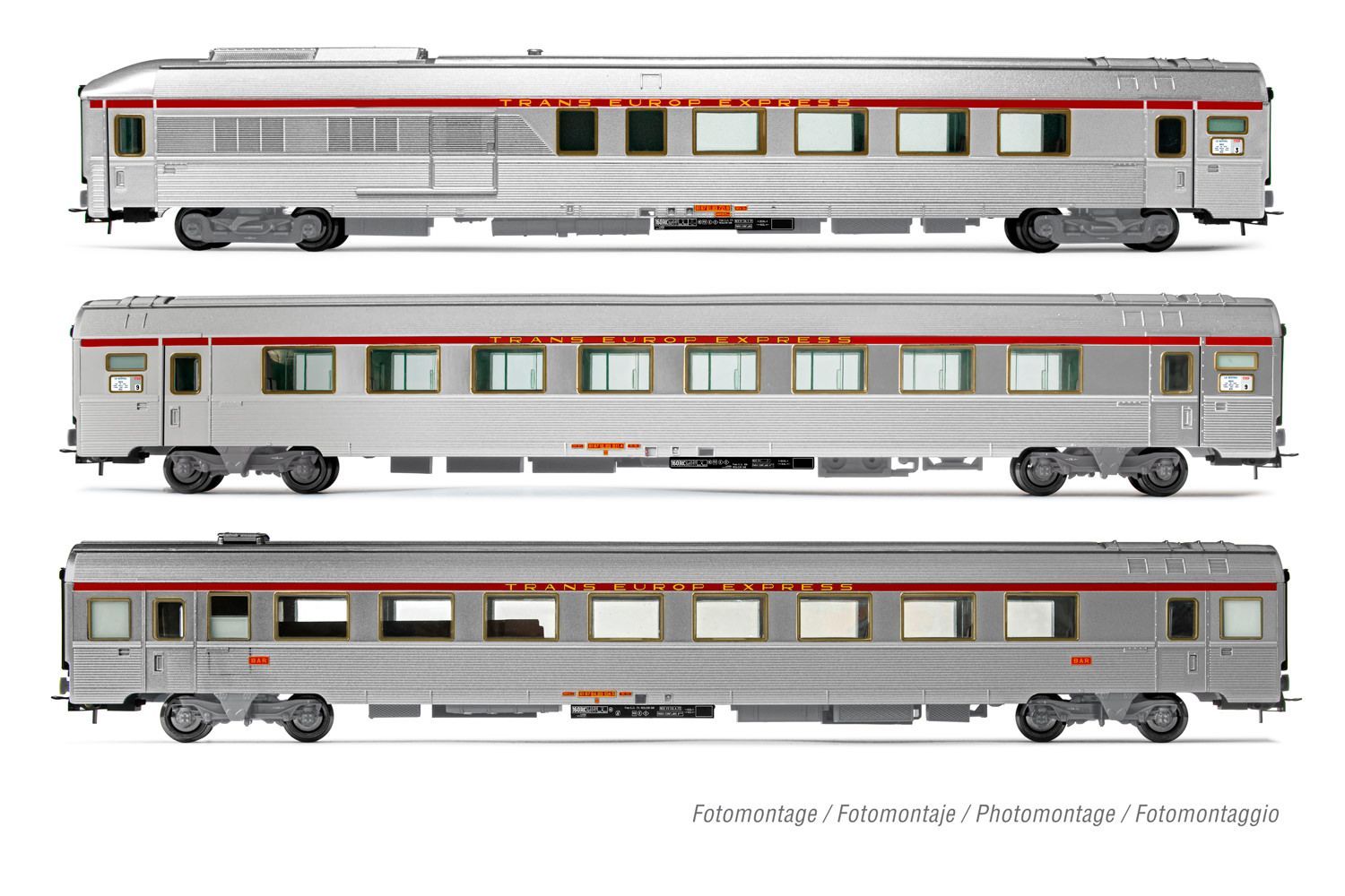 Jouef 4165 - Reisezugwagen Set SNCF Ep.IV 3.tlg. Mistral Set 2 H0/GL