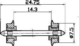 Roco 40189 - Radsatz 7,5mm H0