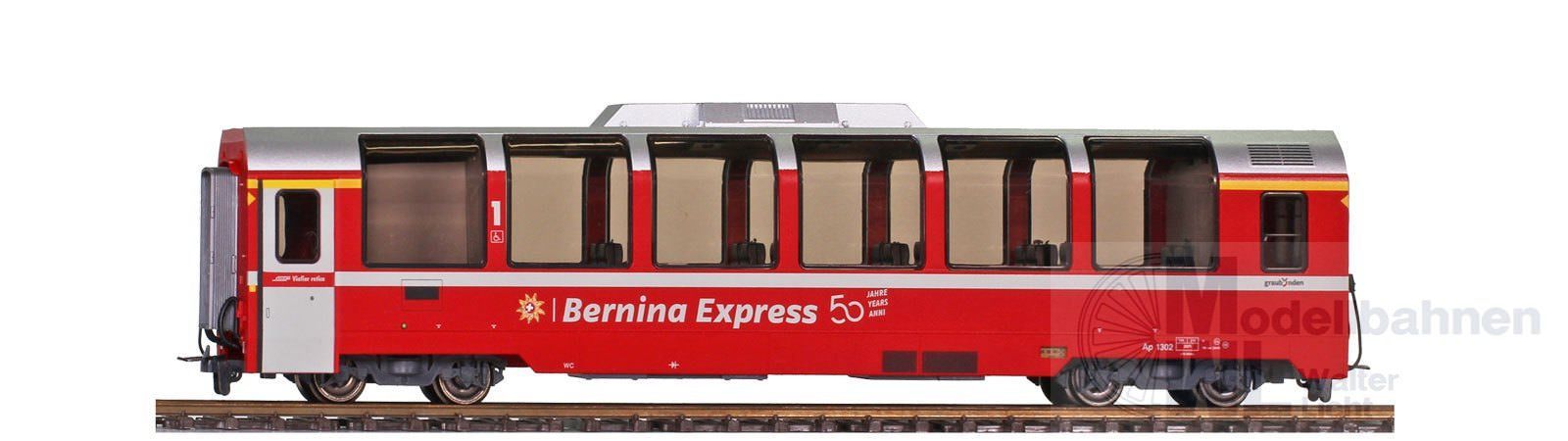 Bemo 3293152 - Panoramawagen Ap 1302 RhB Ep.VI 50 Jahre BEX H0m