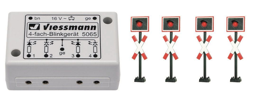 Viessmann 5800 - Andreaskreuze 4 Stück mit Blinkelektronik N 1:160