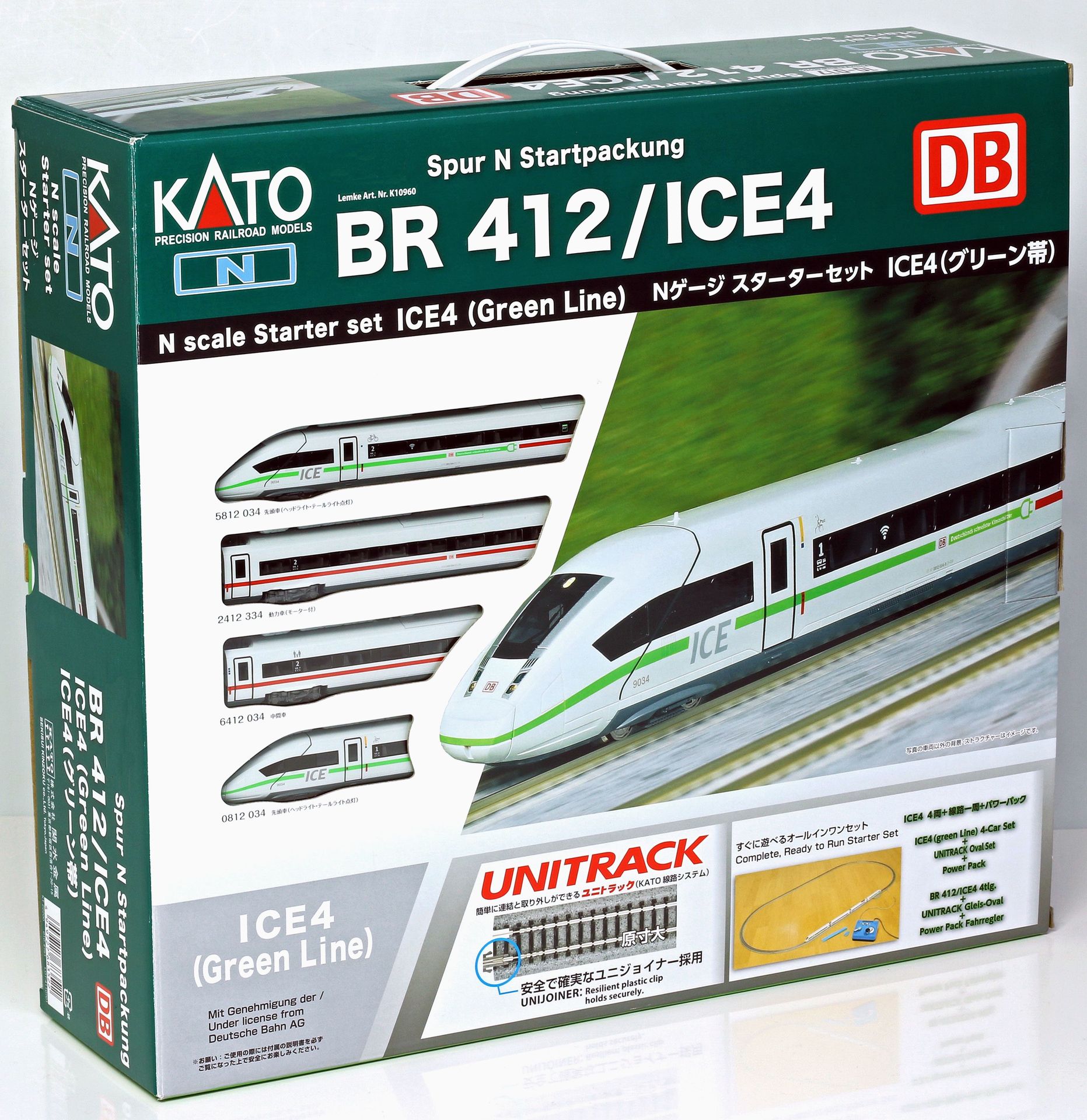 Kato 10960 - Startset ICE4 DB Ag Ep.VI Klimaschützer 4-tlg.+Schienen und Trafo N 1:160