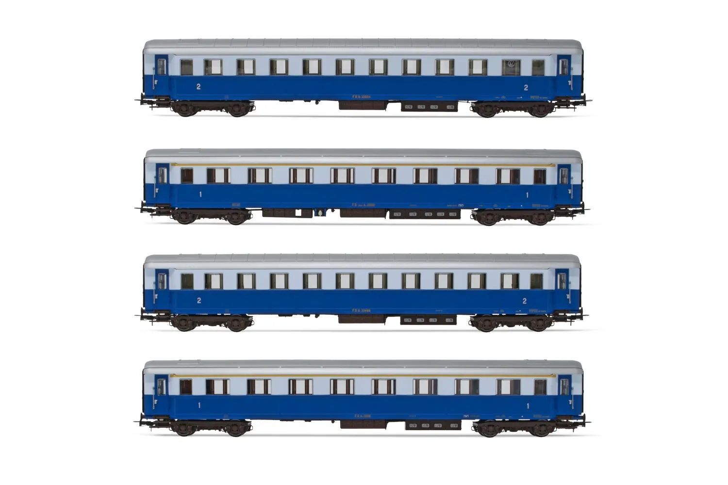 Rivarossi 4324 - Personenwagen Set FS Ep.III Treno Azzurro 4.tlg. H0/GL