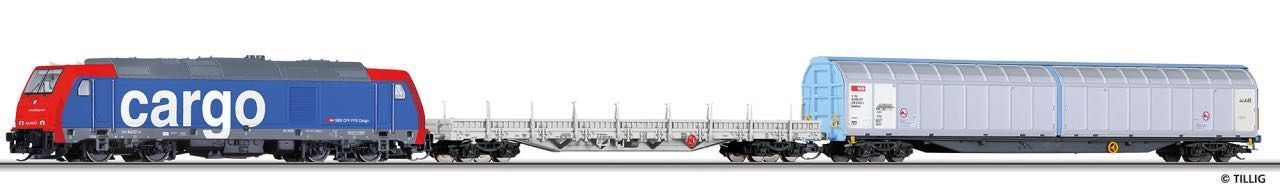 Tillig 01434 - Startset Güterzug SBB Ep. VI Diesellok BR 285 TT 1:120