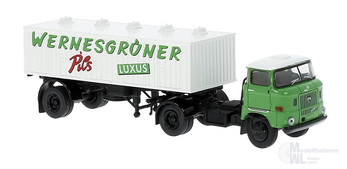 Brekina 71214 - IFA W50 Biertank-Sattelzug Wernesgrüner Bier H0 1:87