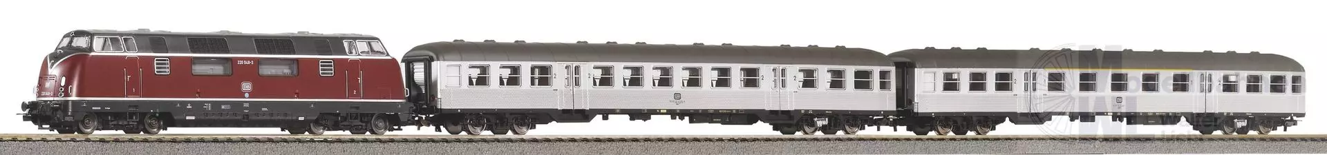 Piko 59018 - PSCwlan S-Set DB Personenzug BR 220 mit 2 wg. A-Gleis & B IV H0/GL