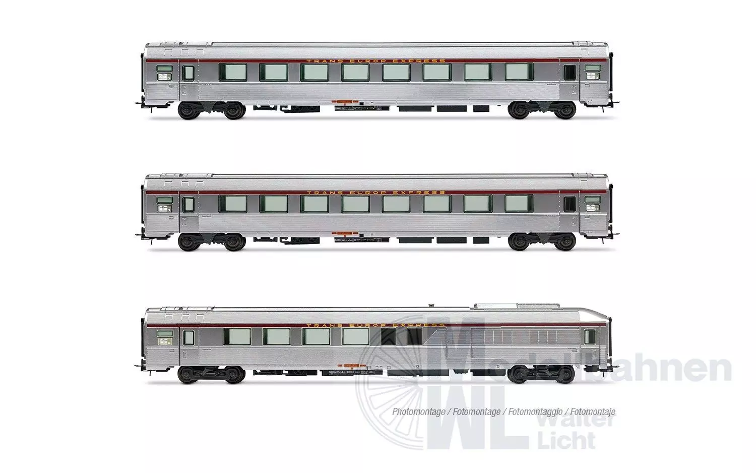 Jouef 4206HM - Personenwagen Set SNCF Ep.IV TEE Mistral 69 3.tlg. Jules Verne H0/GL Digi