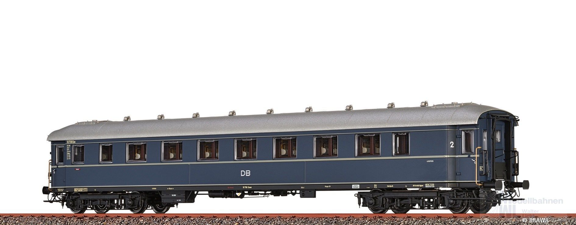 Brawa 46412 - Schnellzugwagen DB Ep.III 2.KL.blau H0/GL