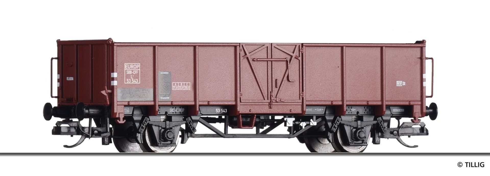 Tillig 14092 - Güterwagen offen SBB Ep.III L7 TT 1:120