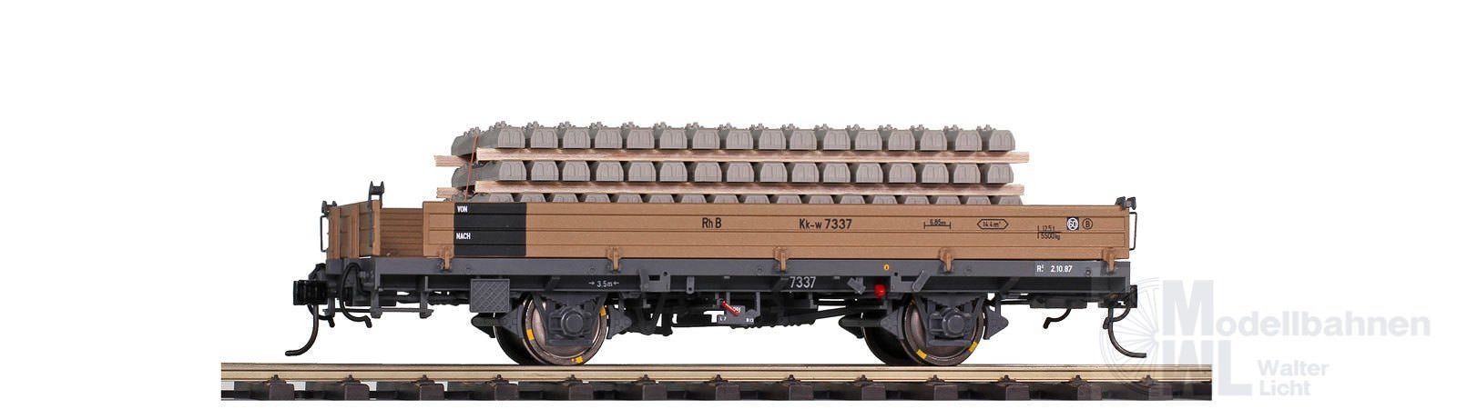 Bemo 9463104 - Niederbordwagen RhB Kk-w 7314 beladen mit Betonschwellen 0m