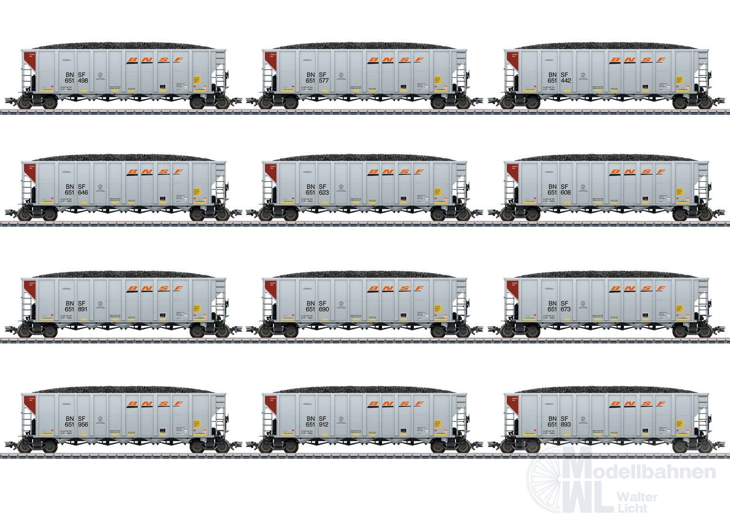 Märklin 45666 - US Hopper Car-Set BNSF Ep.VI 12.tlg. H0/WS