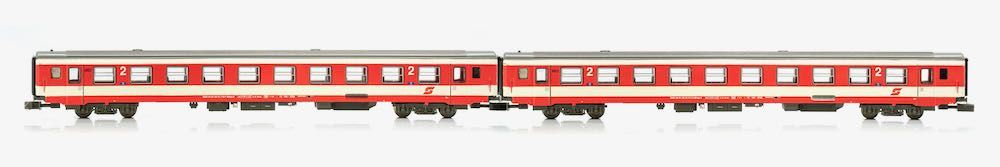 Jägerndorfer Modellbahn 60270 - Inlandsreisezugwagen Set ÖBB Ep.VI 2.tlg Sparlack Design N 1:160