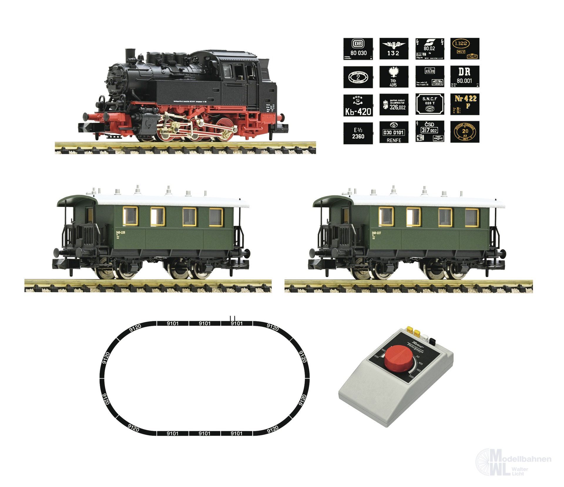 Fleischmann 5160003 - Startset Dampflok BR 80 und Personenzug N 1:160 Analog