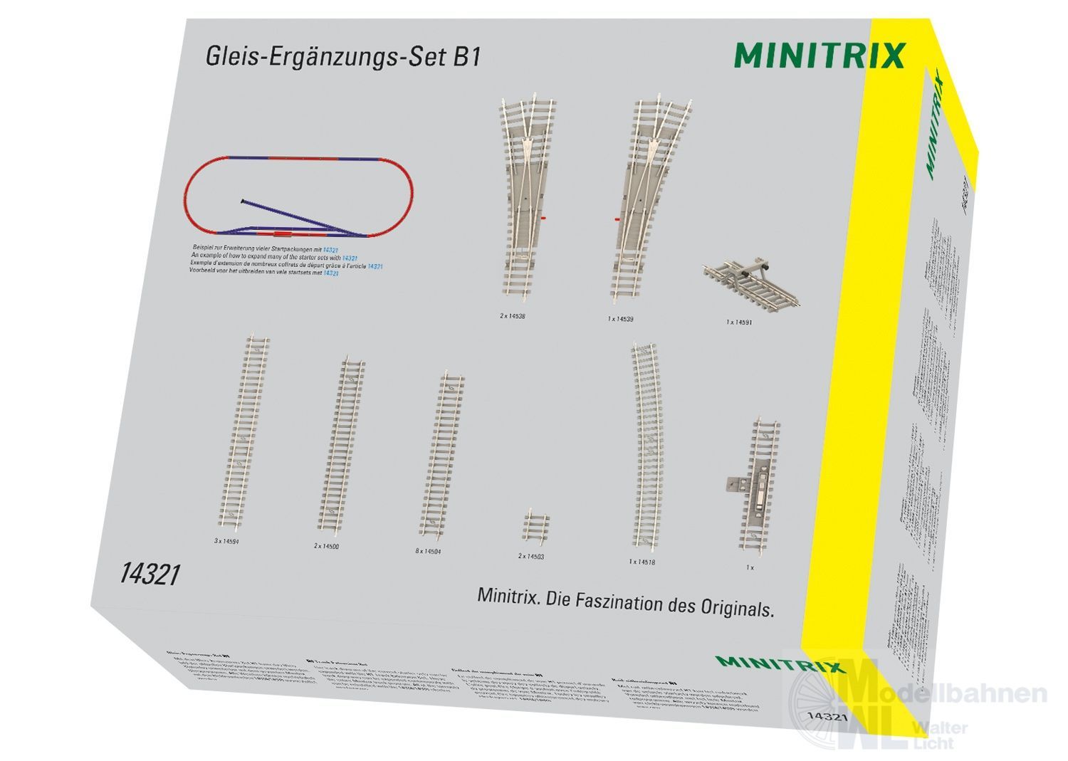 Trix 14321 - Gleis-Ergänzungspackung B1 Betonschwellen N 1:160