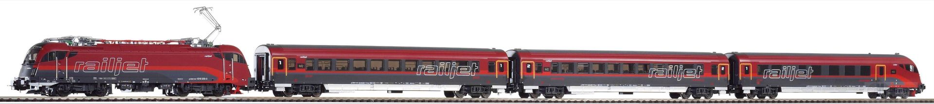 Piko 58131 - Zugset Railjet ÖBB Lok und 3 Wagen Ep.VI H0/GL