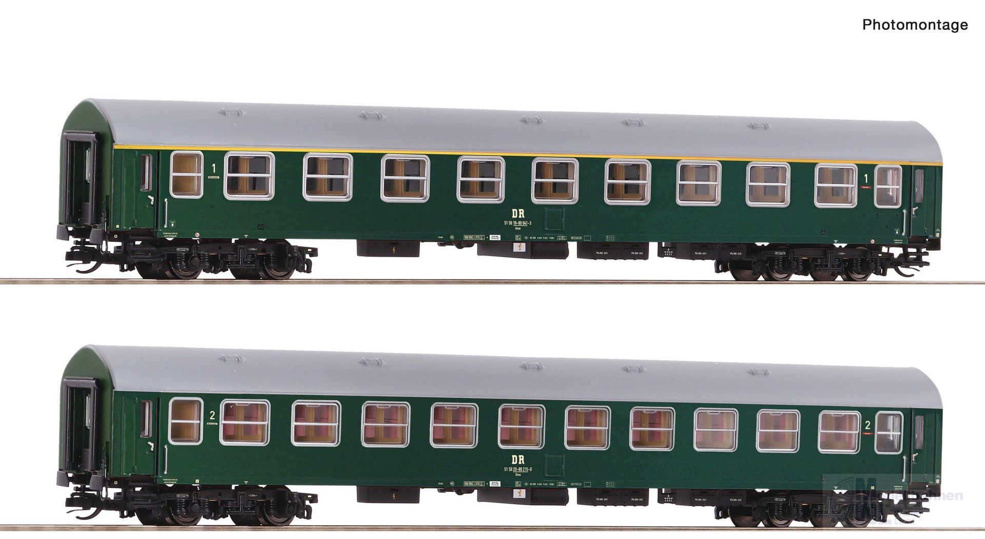 Roco 6280004 - Personenwagen Set DR Ep.IV Y/B 70 2.tlg. Set 1 TT 1:120