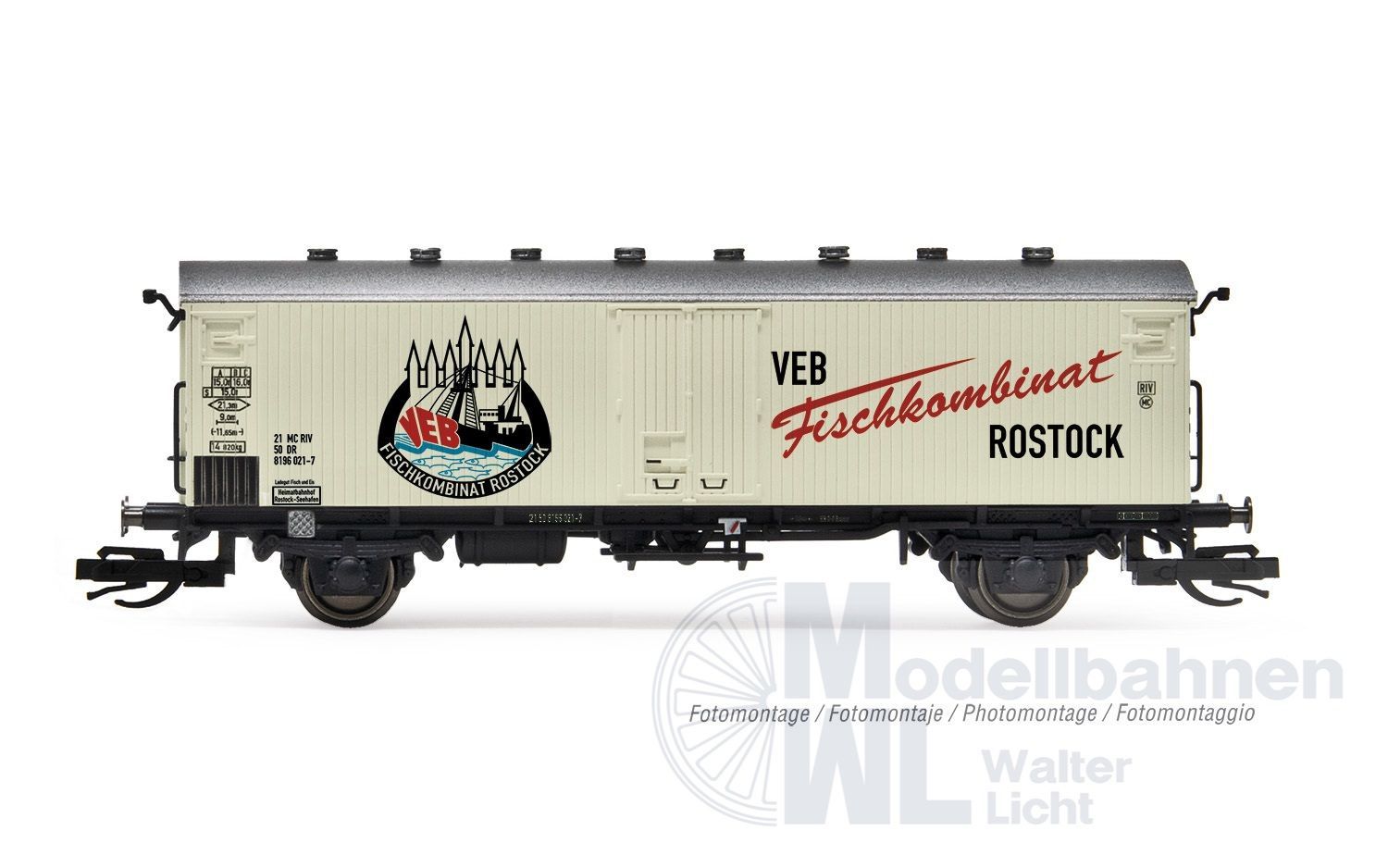 Arnold 9754 - Kühlwagen DR Ep.IV VEB Fischkombinat Rostock TT 1:120