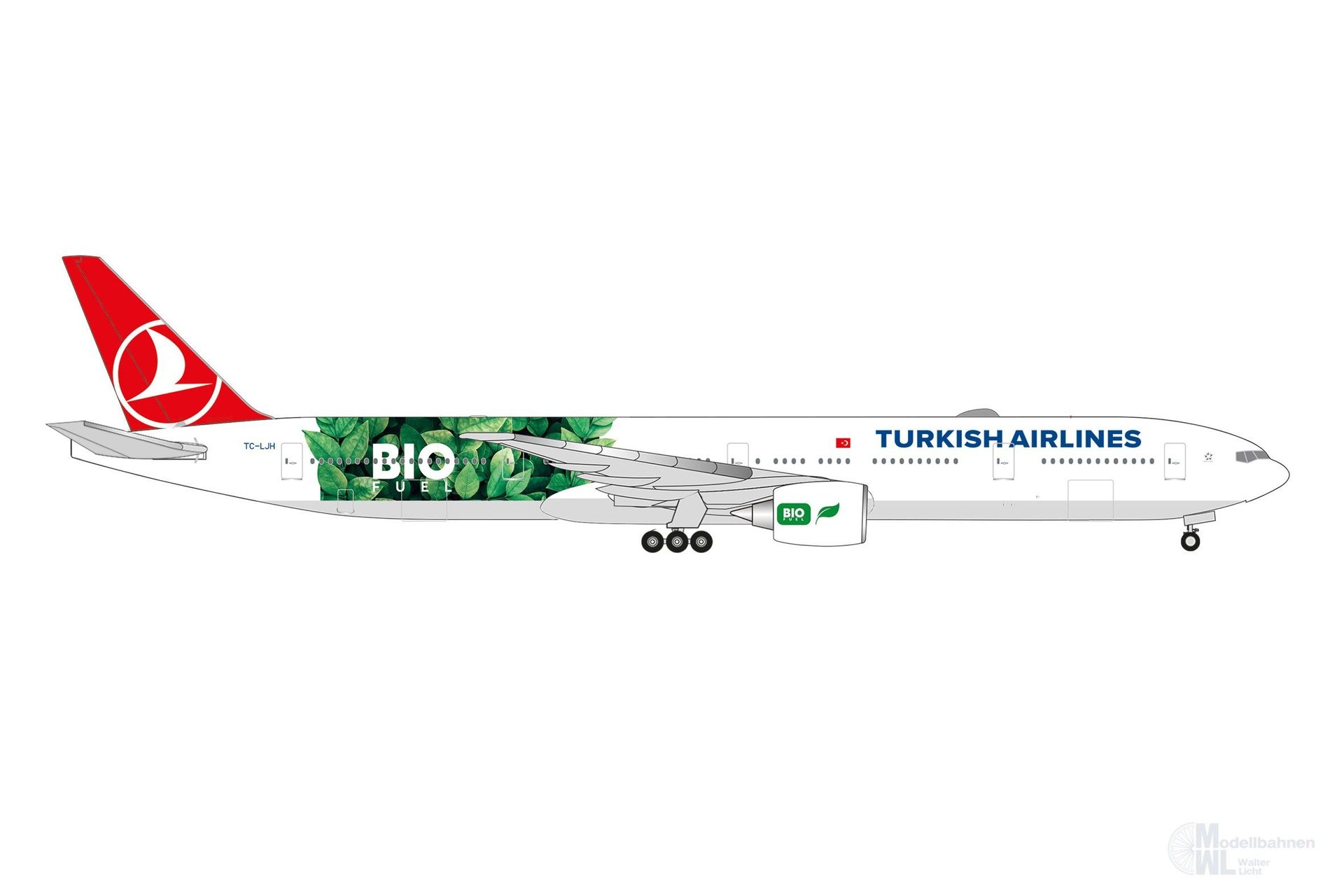 Herpa 538442 - B777-300ER Turkish Bio Fuel 1:500