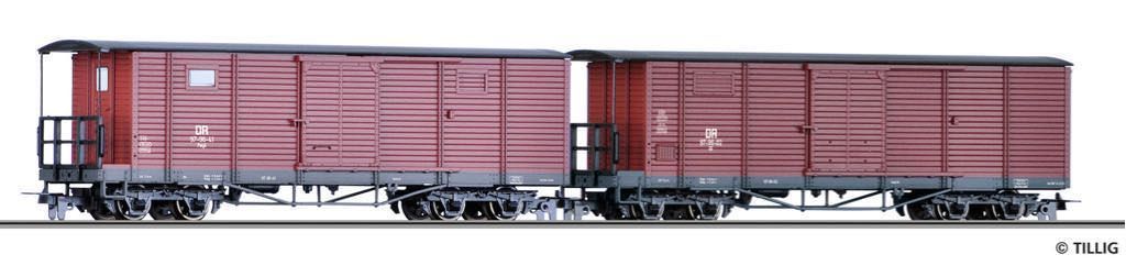 Tillig 05940 - Güterwagen Set gedeckt DR Ep.III 2.tlg.H0e