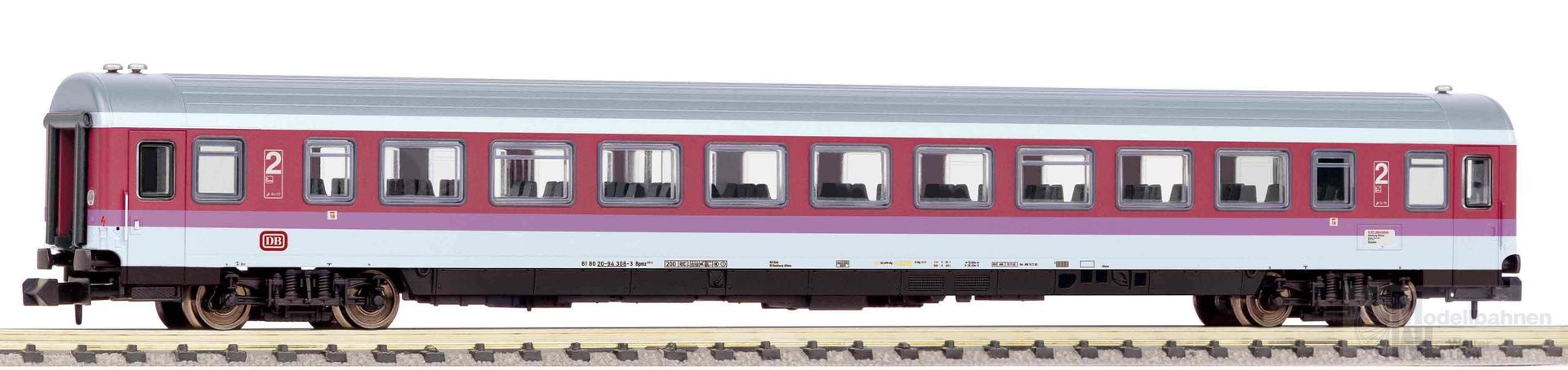 Piko 40670 - IC-Großraumwagen DB Ep.IV 2.Kl. Bpmz 291 Produktfarben N 1:160