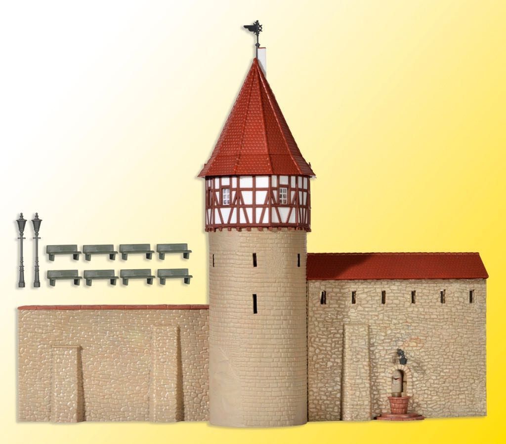 Kibri 38914 - Stadtmauer mit Fachwerkturm in Weil H0 1:87