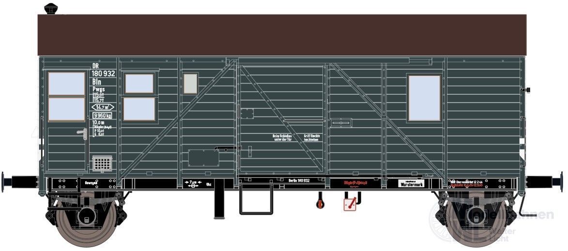 Exact Train 23607 - Gütergepäckwagen DRG Ep.II Pwgs44 Bremen grau H0/GL