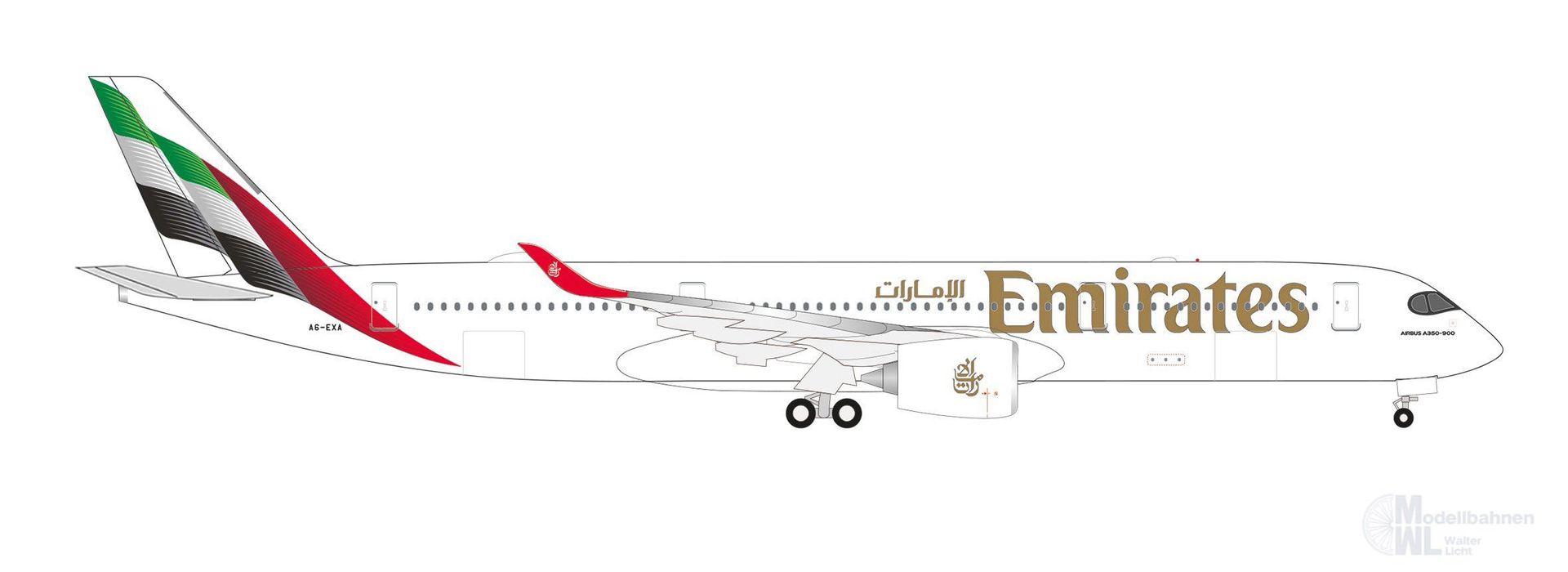 Herpa 538206 - Airbus A350-900 Emirates 1:500