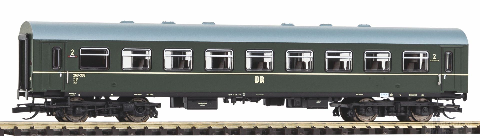 Piko 47616 - Personenwagen DR Ep.III 2.Kl. Rekowagen 1.Betr.Nr. TT 1:120