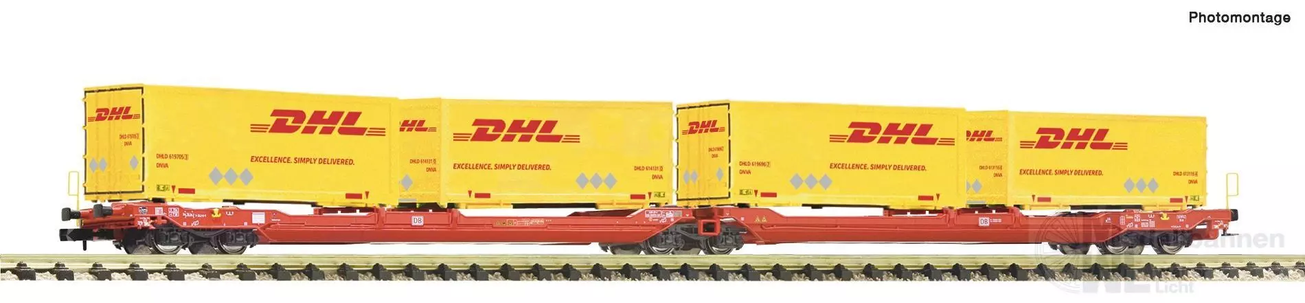 Fleischmann 6660051 - Doppeltragwagen T3000e DB Ep.VI LKW DHL N 1:160