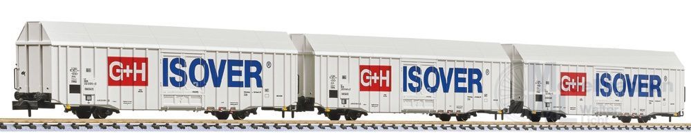 Liliput 260159 - Großraumgüterwagen Set DB Ep.V 3.tlg. ISOVER N 1:160