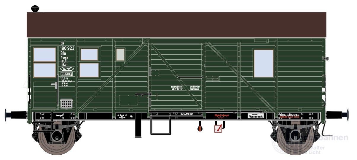 Exact Train 23610 - Gütergepäckwagen DRG Ep.II Pwgs44 Bremen grün H0/GL