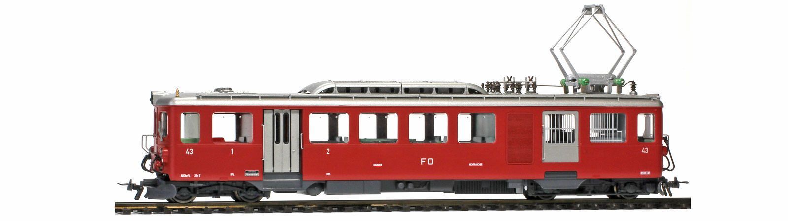 Bemo 1247215 - Gepäcktriebwagen BDeh 2/4 45 FO dunkelrot H0m