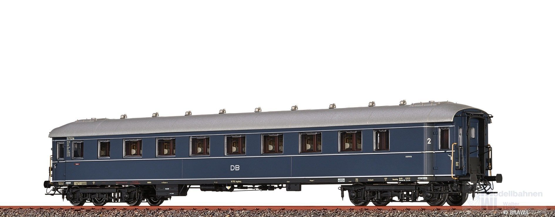 Brawa 46410 - Schnellzugwagen DB Ep.III 2.KL.blau H0/GL