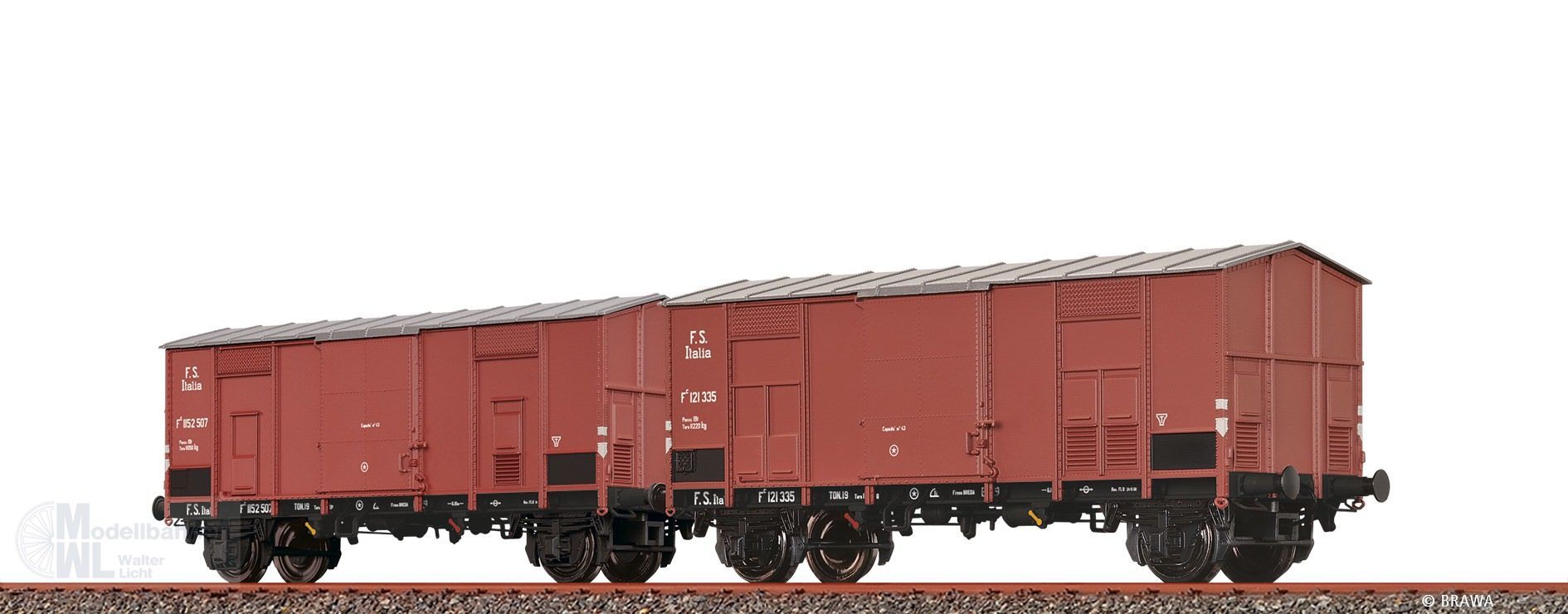 Brawa 48572 - Spitzdachwagen Set FS Ep.II 2.tlg. H0/GL