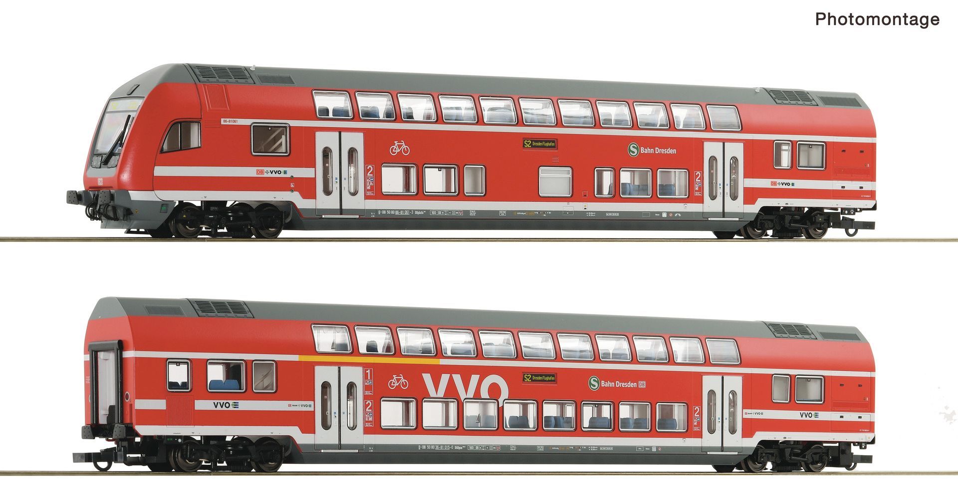 Roco 6200066 - Doppelstockwagen Set DB Ep.VI 2.tlg. H0/GL