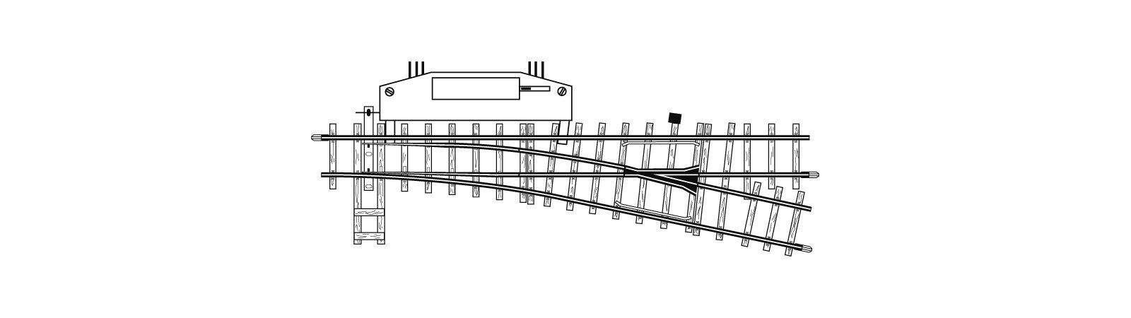 Bemo 4206000 - Weiche rechts elektrisch 12° 162,3 mm R515 H0m