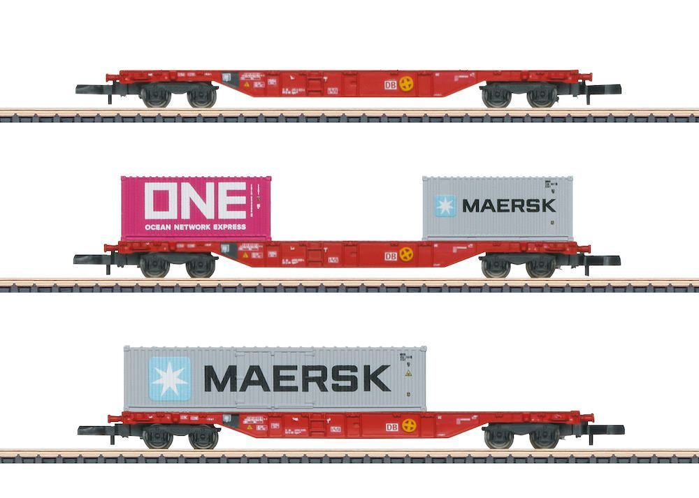 Märklin 82640 - Containertragwagen Set DB Ep.VI 3.tlg. Z 1:220