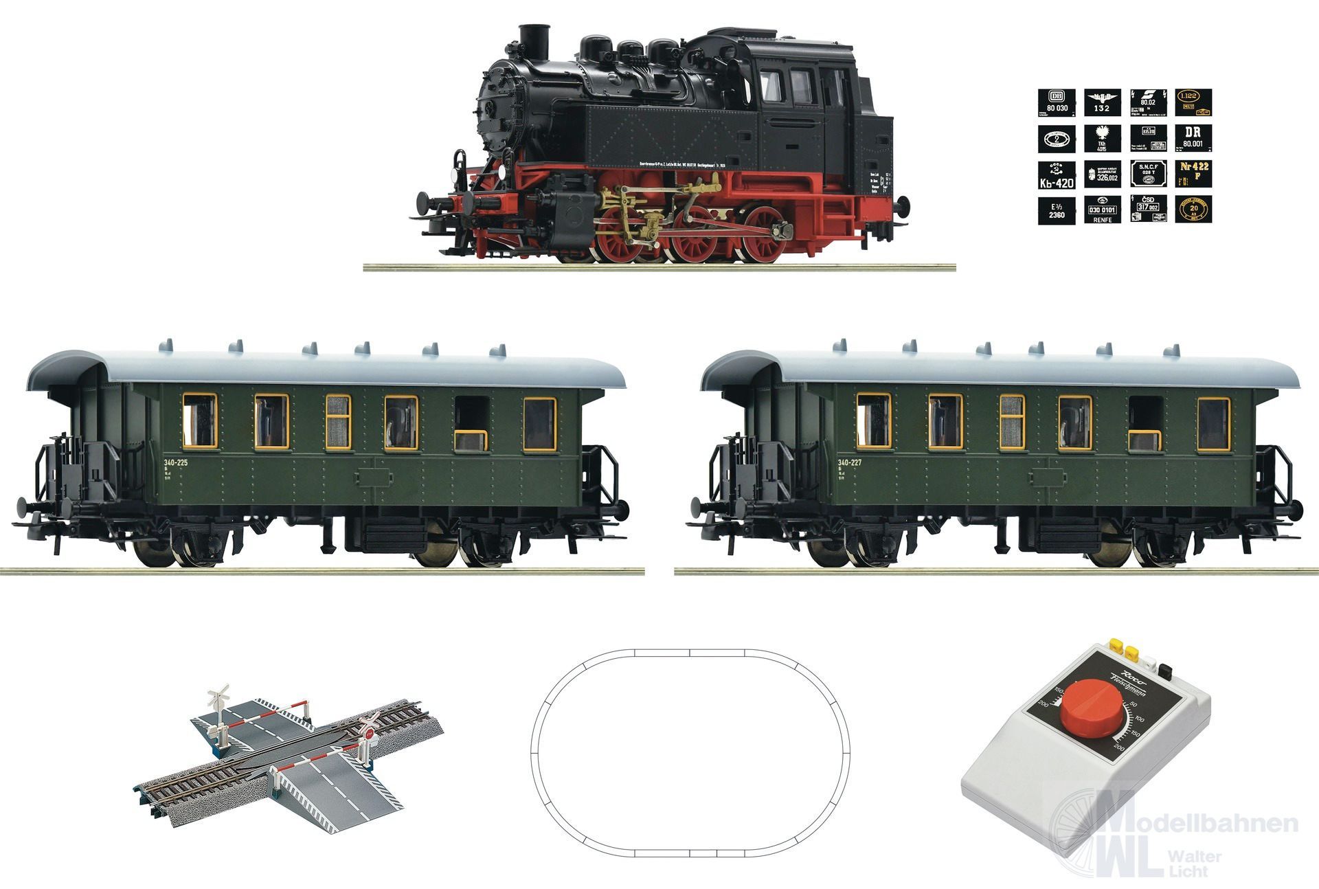 Roco 5100001 - Startset Dampflok BR 80 und Personenzug analog H0/GL