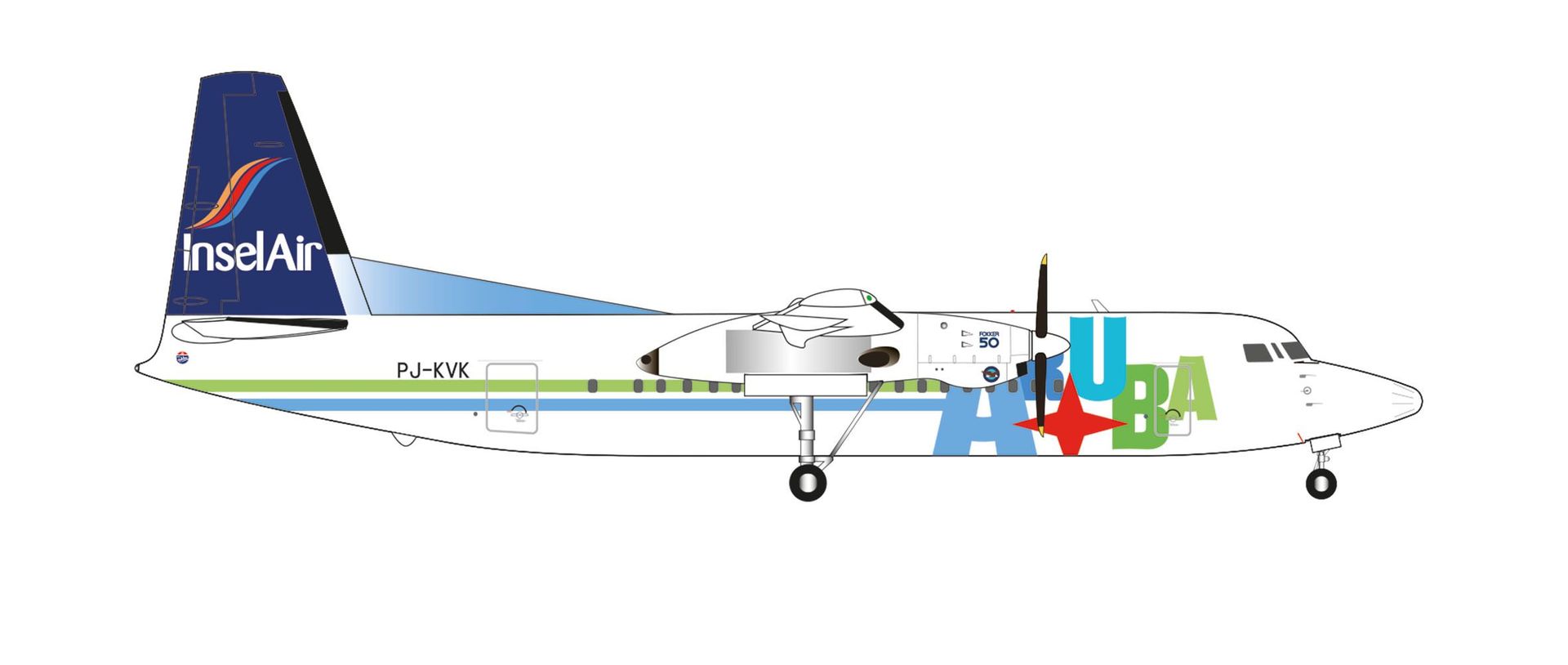 Herpa 571982 - Fokker 50 Insel Air 1:200