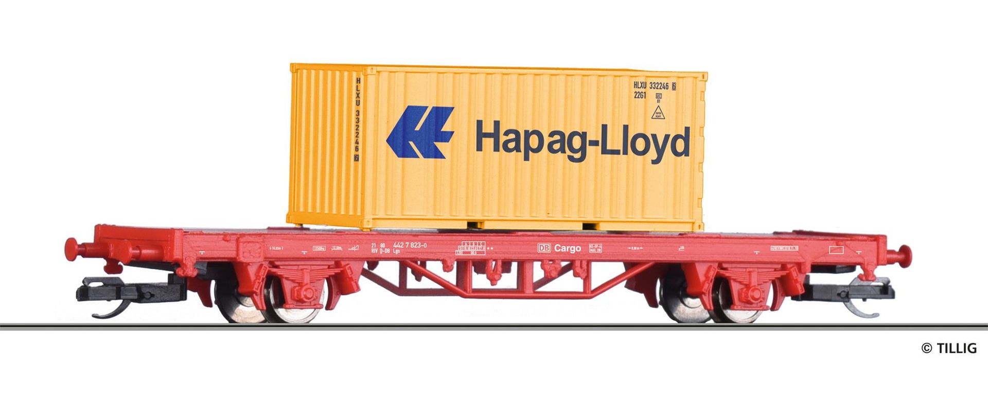 Tillig 17480 - Containertragwagen DB Ep.VI Lgs beladen mit Hapag-lloyd 20ft Container TT