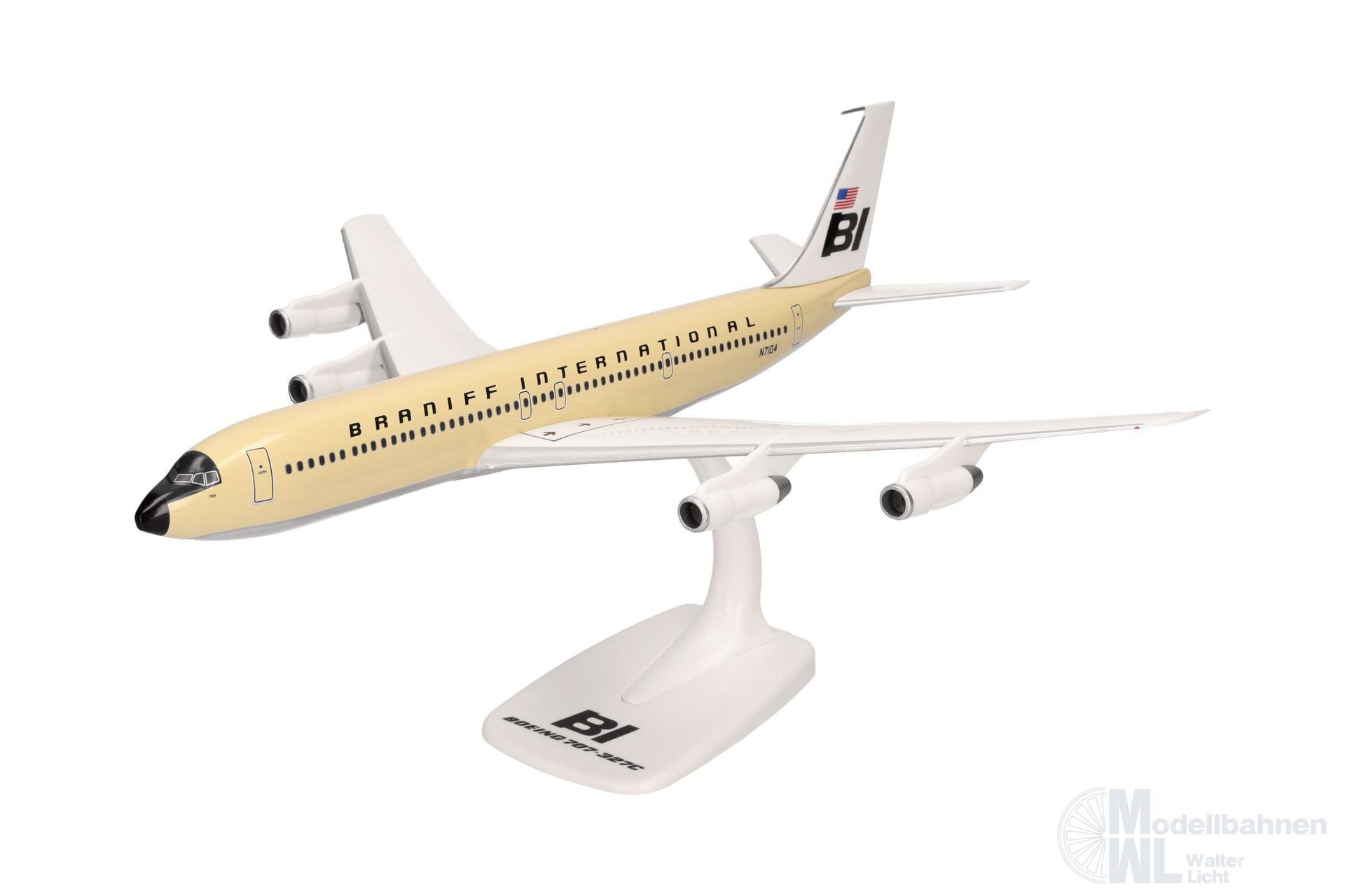 Herpa 614023 - Boeing 707-300 Braniff solid beige 1:100