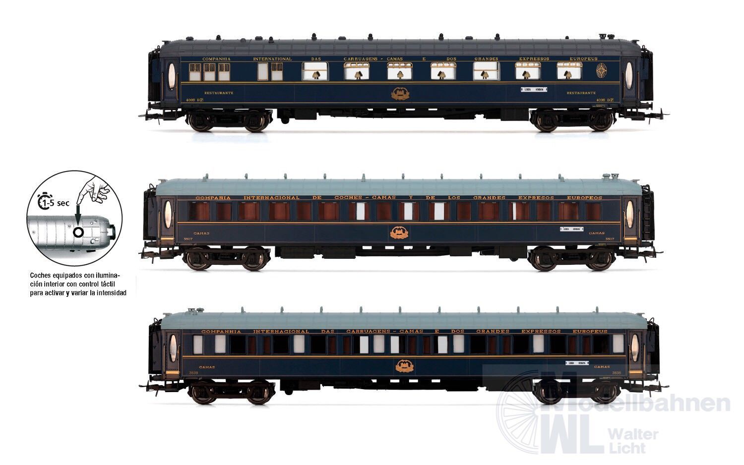 Electrotren 4028 - Personenwagen Set CIWL Ep.III/IV 3.tlg. Set 2 H0/GL