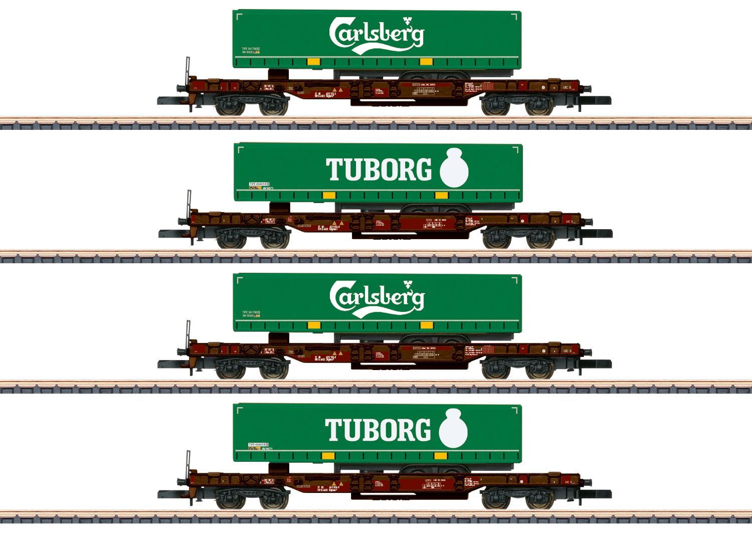 Märklin 82290 - Taschenwagen Set AAE Ep.VI 4.tlg. Carlsberg Z 1:220