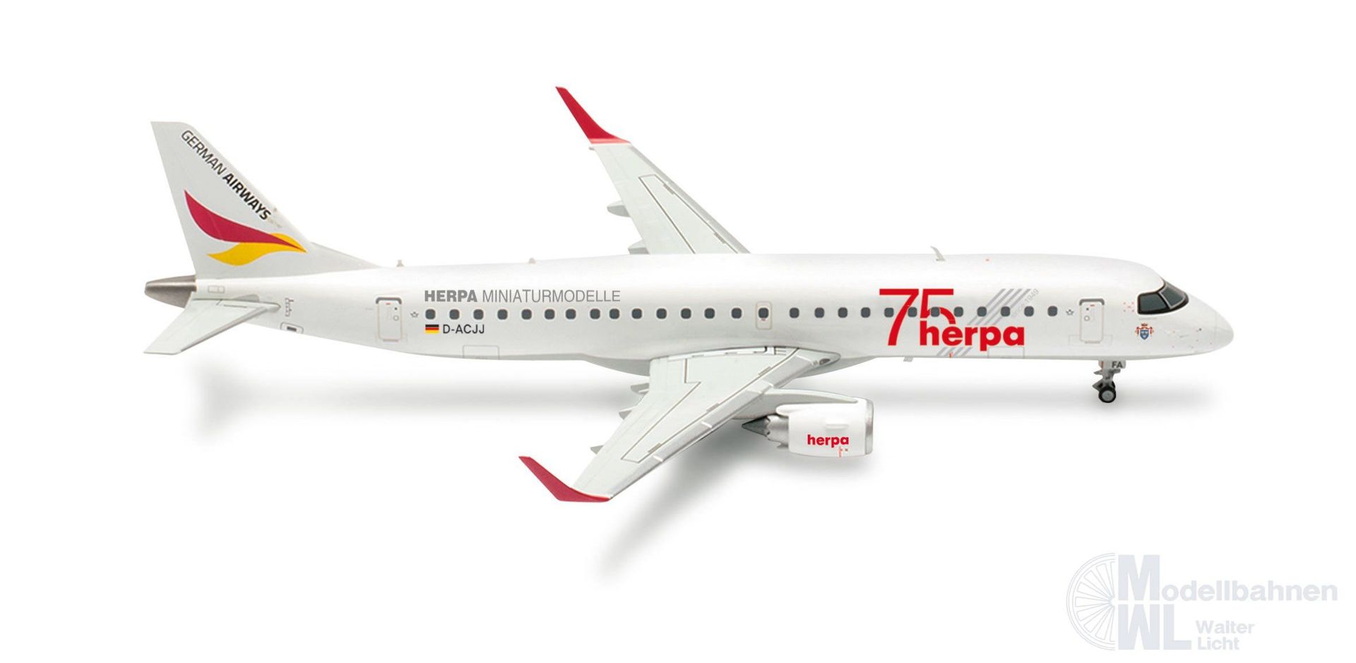 Herpa 573221 - Embraer E190 German Airways Herpa 75 1:200