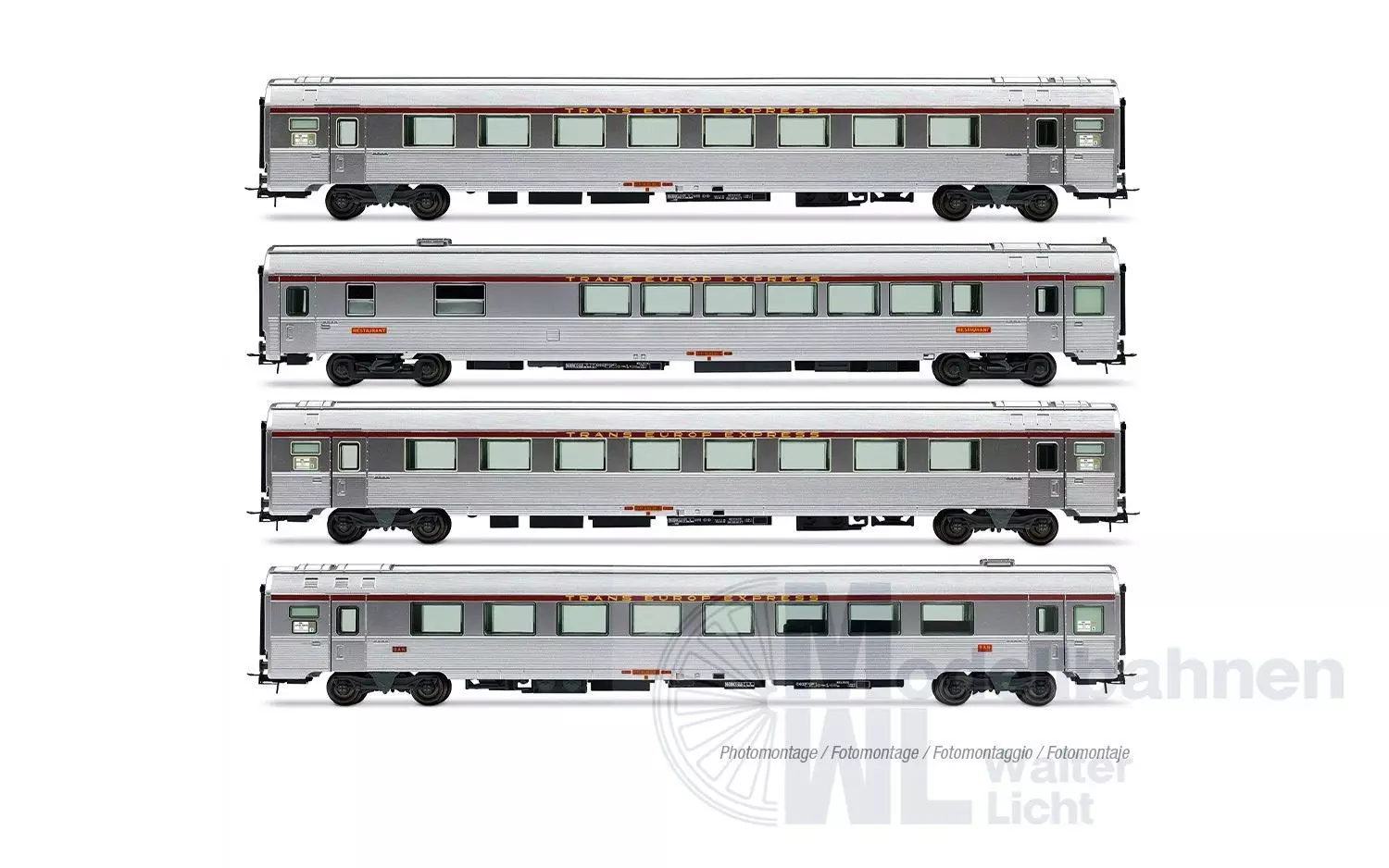 Jouef 4205 - Personenwagen Set SNCF Ep.IV TEE Mistral 69 4.tlg. Jules Verne H0/GL