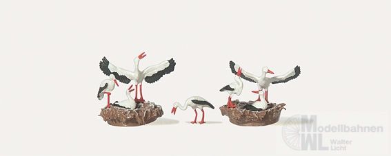 Merten Figuren 210764 - Störche mit Nest auf Wagenrad H0 1:87