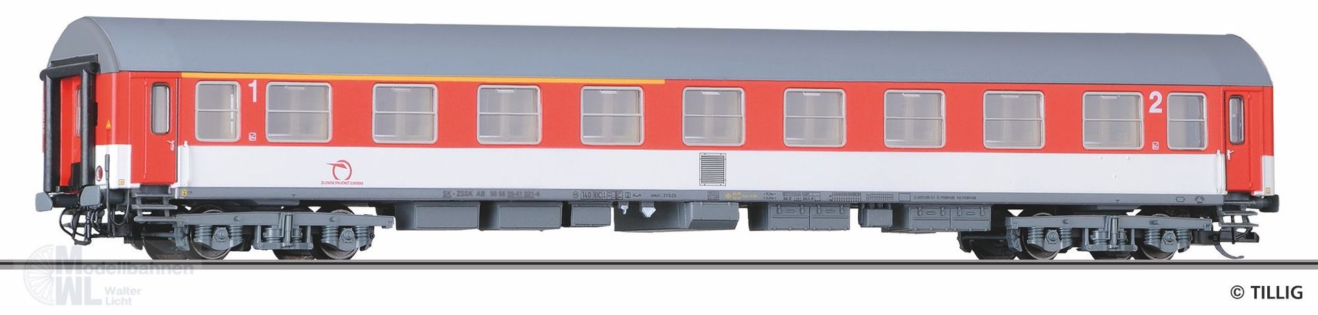 Tillig 16414 - Personenwagen ZSSK Ep.VI 1/2.Kl. Typ Y/B 70 TT 1:120