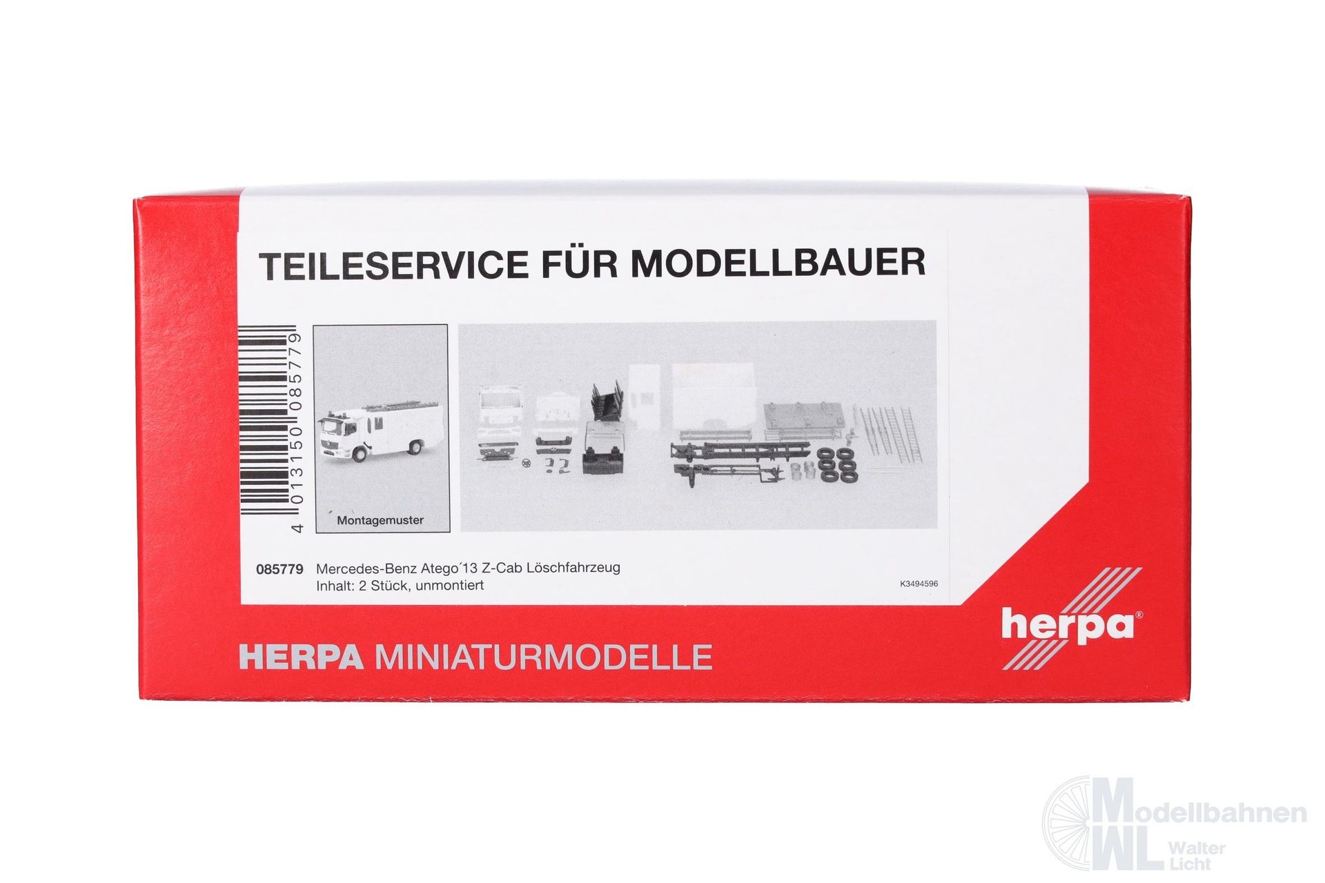 Herpa 085779 - Teielservice Mercedes-Benz Atego 2013 Z-Cab Löschfahrzeug H0 1:87