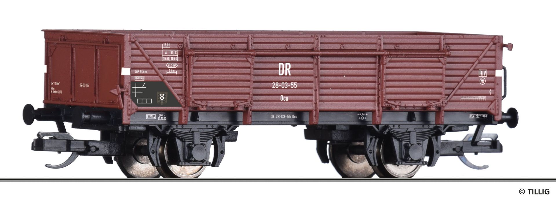 Tillig 17621 - Güterwagen offen DR Ep.III Ocu TT 1:120