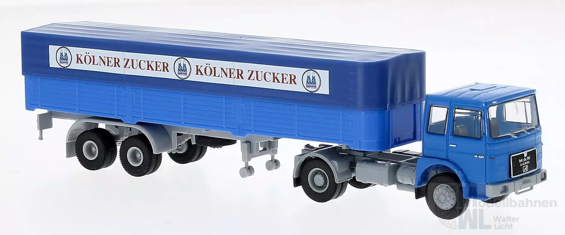 Brekina 78150 - MAN F7 Pritsche/Plane-Sattelzug Kölner Zucker H0 1:87