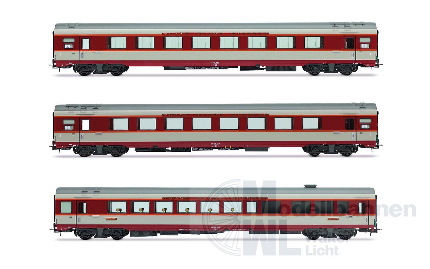 Jouef 4191 - Personenwagen Set SNCF Ep.IV TEE Le Kleber 3.tlg. H0/GL